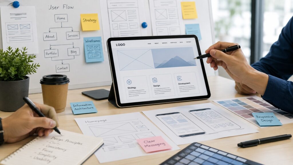 Collaborative UXUI design brainstorming session