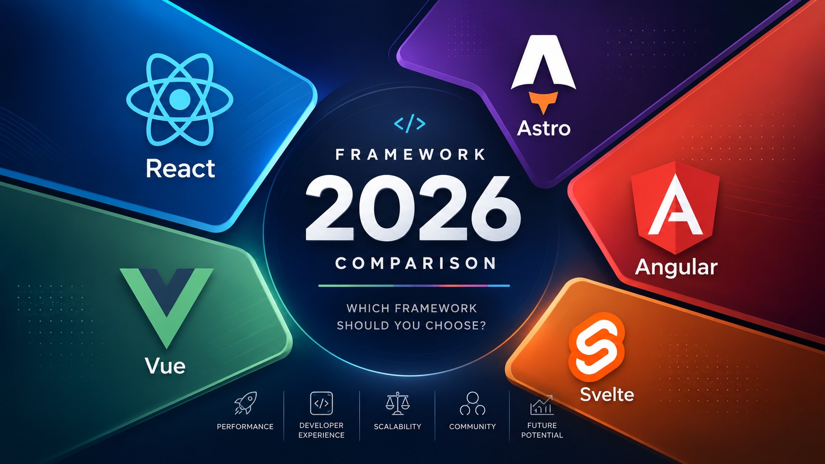 Framework comparison 2026 infographic
