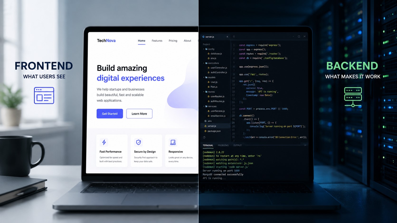 Frontend vs backend in tech design