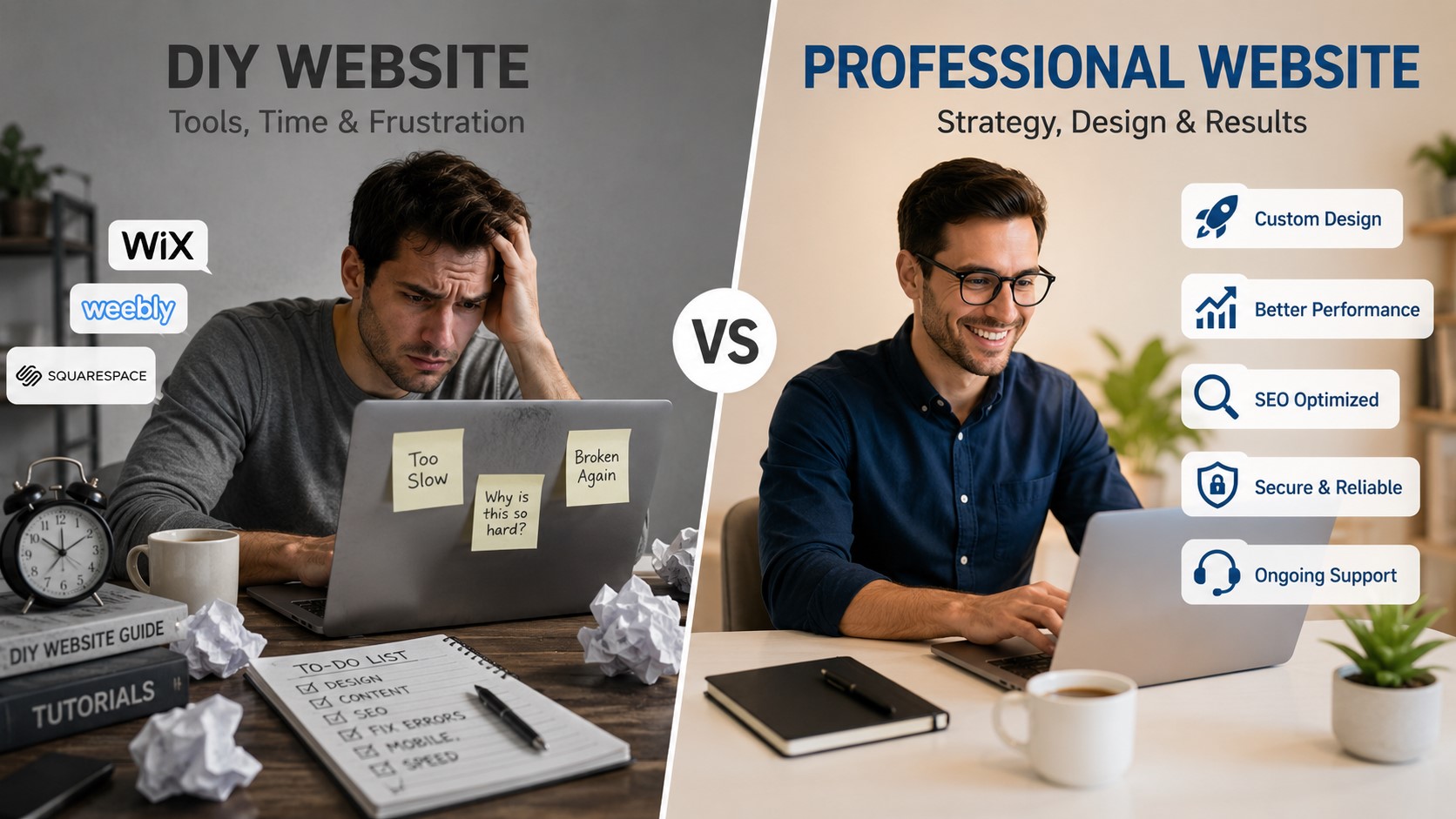 DIY Website vs Professional Results