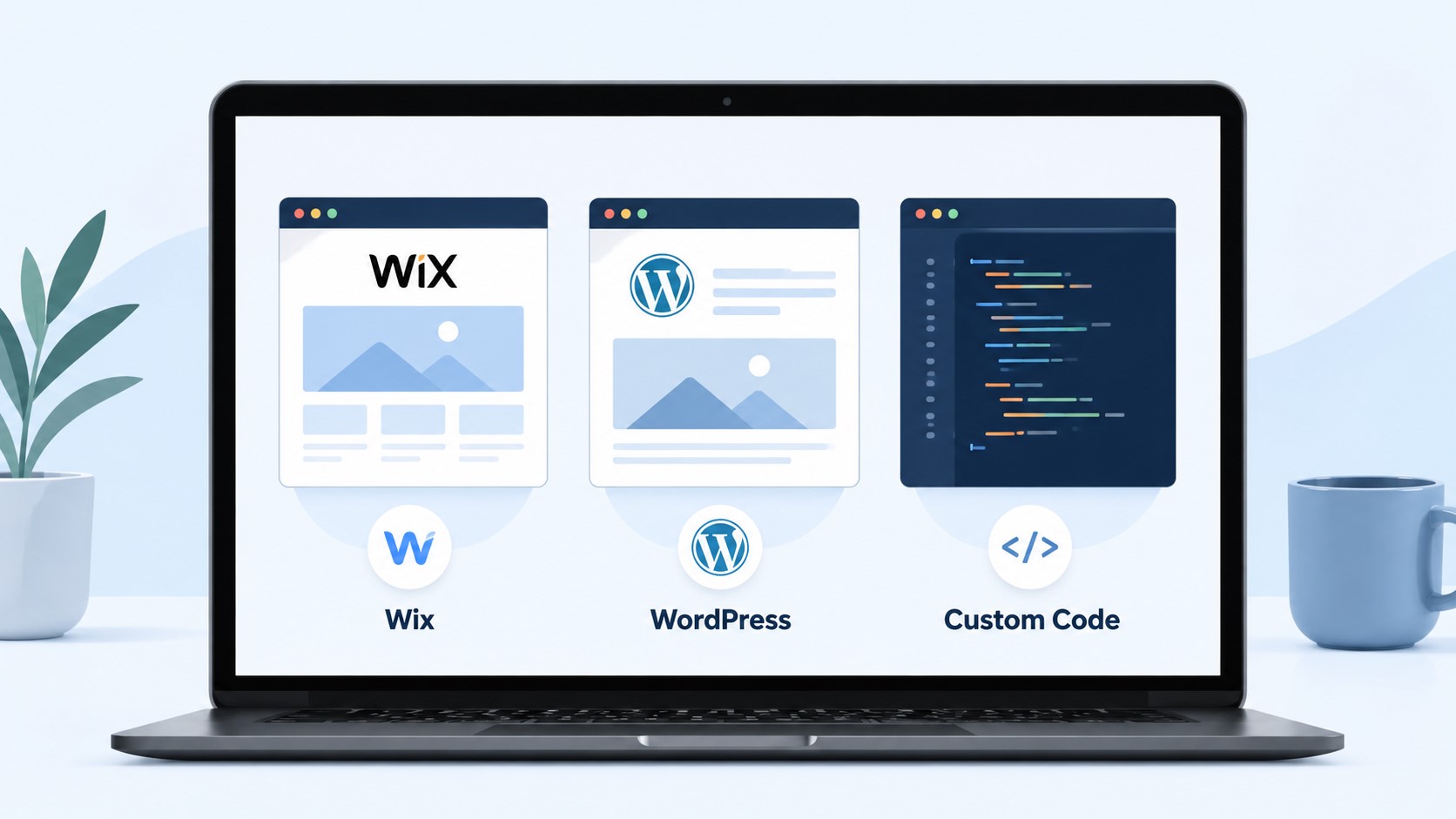 Laptop Displaying Website Options