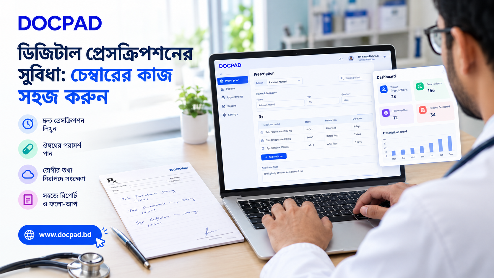 ডিজিটাল প্রেসক্রিপশনের সুবিধা: আপনার চেম্বারের রোজকার কাজ কীভাবে সহজ হয়
